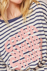 Coulda Woulda Shoulda Striped Vintage Graphic Tee - ShopPromesa