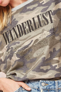 Wanderlust Angel Camouflage Vintage Graphic Tee - ShopPromesa