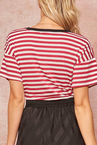 Weekend Plans Vintage Striped Graphic Ringer Tee - ShopPromesa