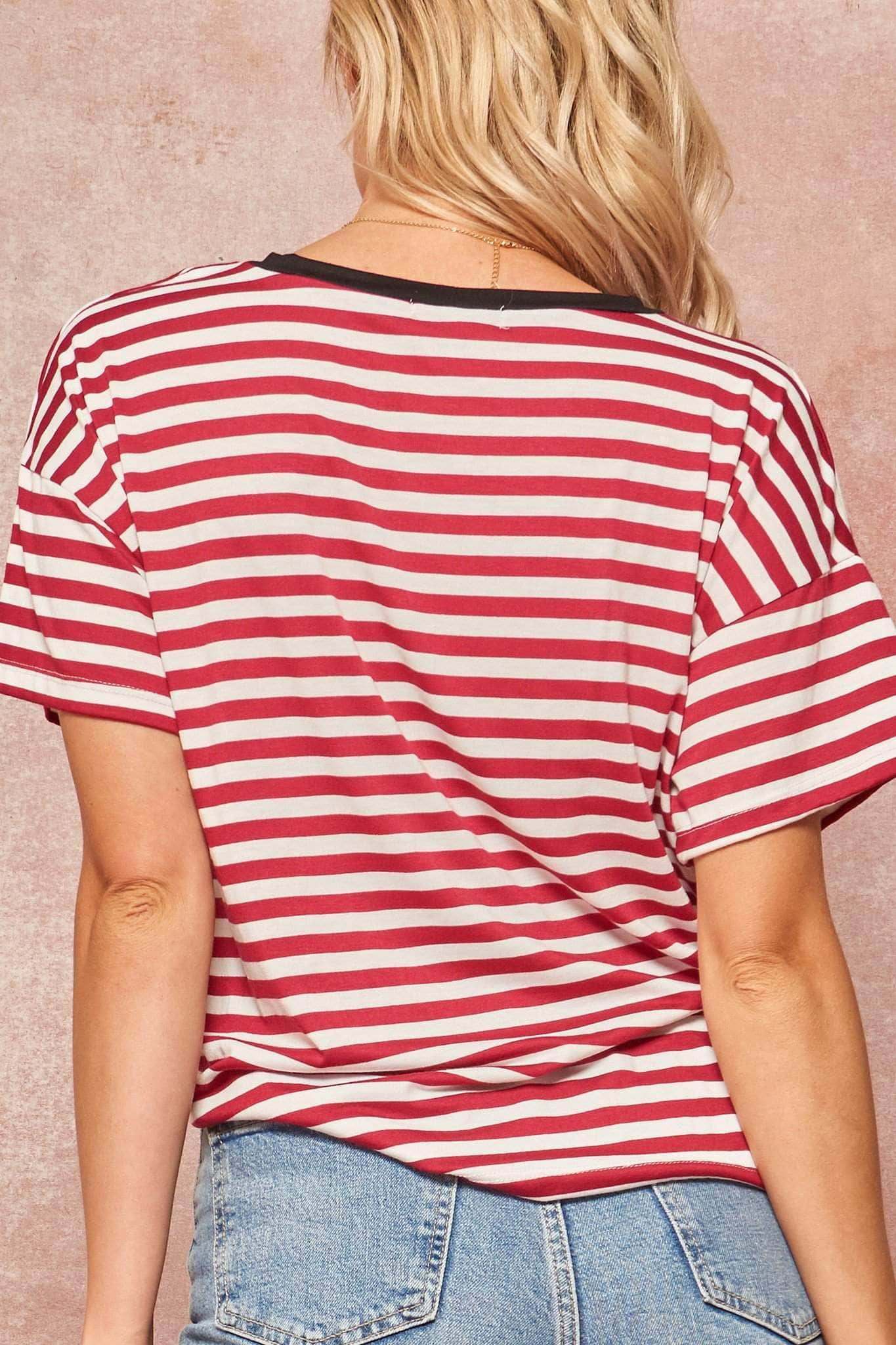 Young American Vintage Striped Graphic Ringer Tee - ShopPromesa