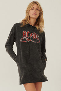 AC/DC Devil Tail Graphic Hoodie Mini Dress - ShopPromesa