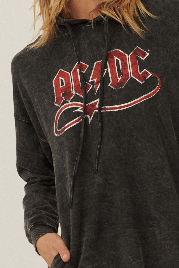AC/DC Devil Tail Graphic Hoodie Mini Dress - ShopPromesa