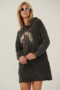 David Bowie Silhouette Graphic Hoodie Mini Dress - ShopPromesa