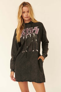 KISS Dressed to Kill Graphic Hoodie Mini Dress - ShopPromesa