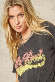 Be Kind Stone-Washed Vintage Graphic Tee - ShopPromesa