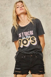 Stuck in the 70s Stone-Washed Vintage Graphic Tee - ShopPromesa