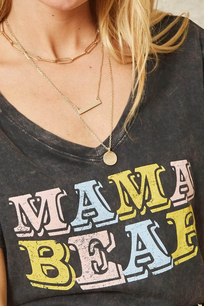 Mama Bear Stone-Washed Vintage Graphic Tee - ShopPromesa