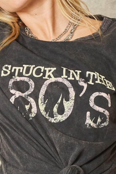 Stuck in the 80s Stone-Washed Vintage Graphic Tee - ShopPromesa