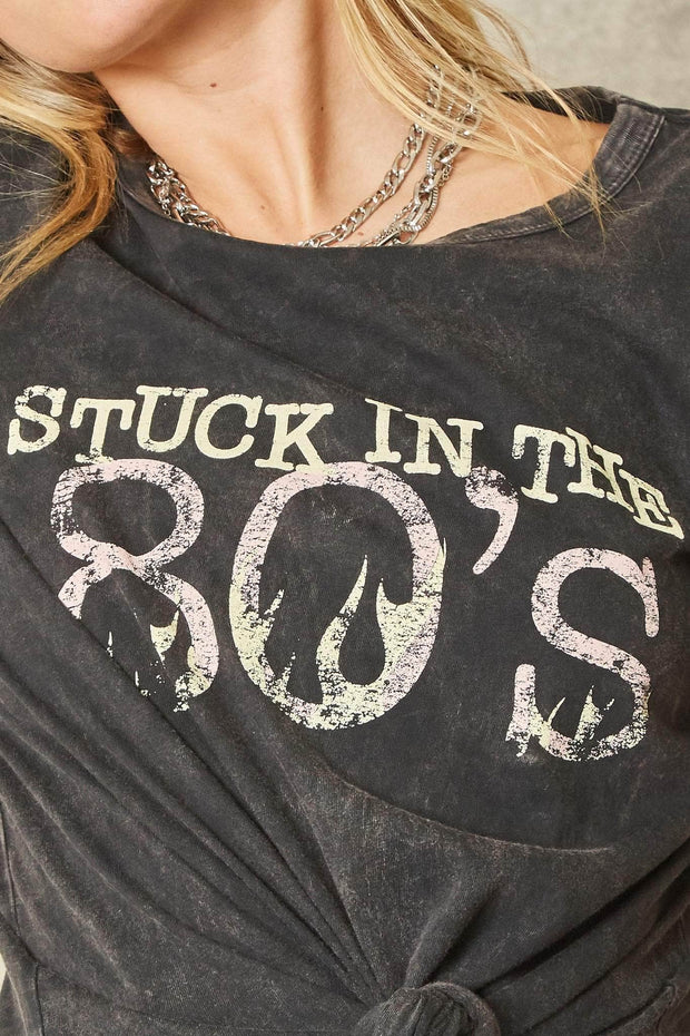 Stuck in the 80s Stone-Washed Vintage Graphic Tee - ShopPromesa