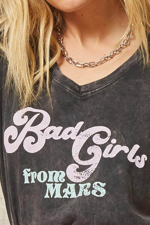 Bad Girls from Mars Stone-Washed Graphic Tee - ShopPromesa