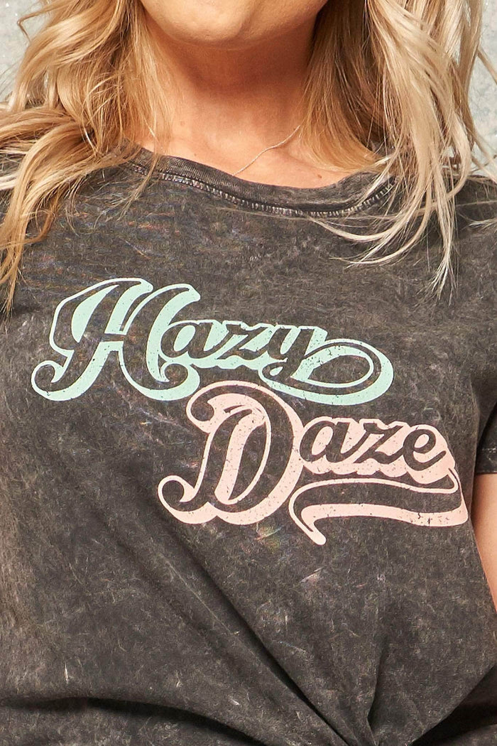 Hazy Daze Stone-Washed Vintage Graphic Tee - ShopPromesa