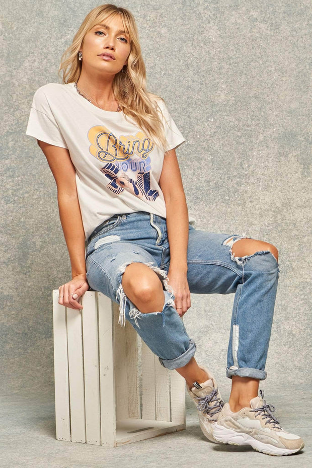 Bring Your Soul Vintage-Print Graphic Tee - ShopPromesa