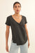 Say Yes Vintage-Wash Exposed Seam V-Neck Tee - ShopPromesa