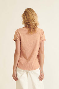 Say Yes Vintage-Wash Exposed Seam V-Neck Tee - ShopPromesa