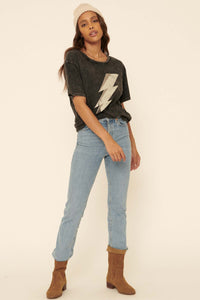 Thunder Rolls Vintage-Wash Studded Graphic Tee - ShopPromesa