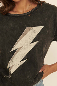 Thunder Rolls Vintage-Wash Studded Graphic Tee - ShopPromesa