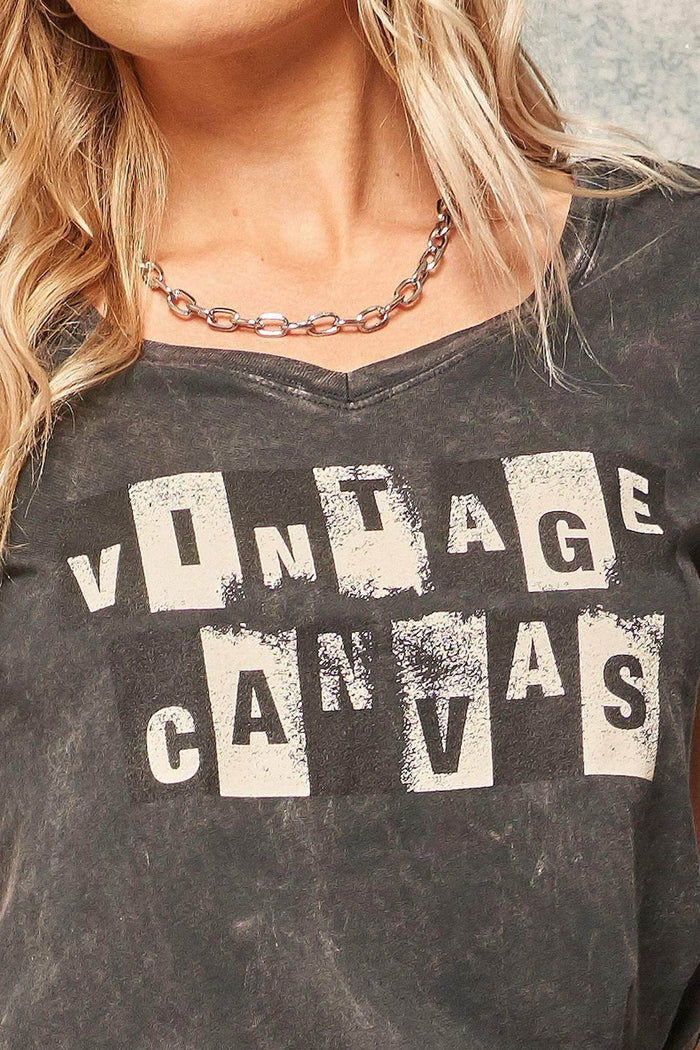 Vintage Canvas Stone-Washed Graphic Tee - ShopPromesa