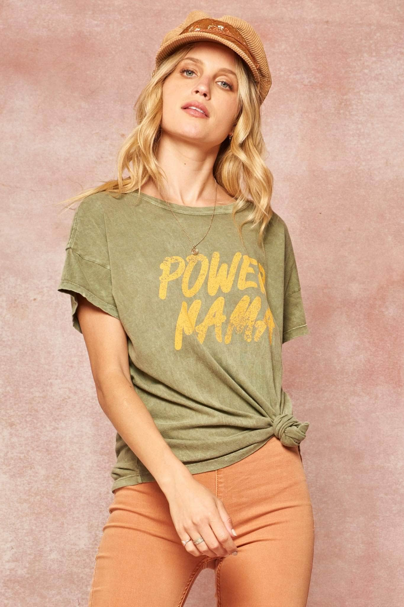 Power Mama Stone-Washed Vintage Graphic Tee - ShopPromesa