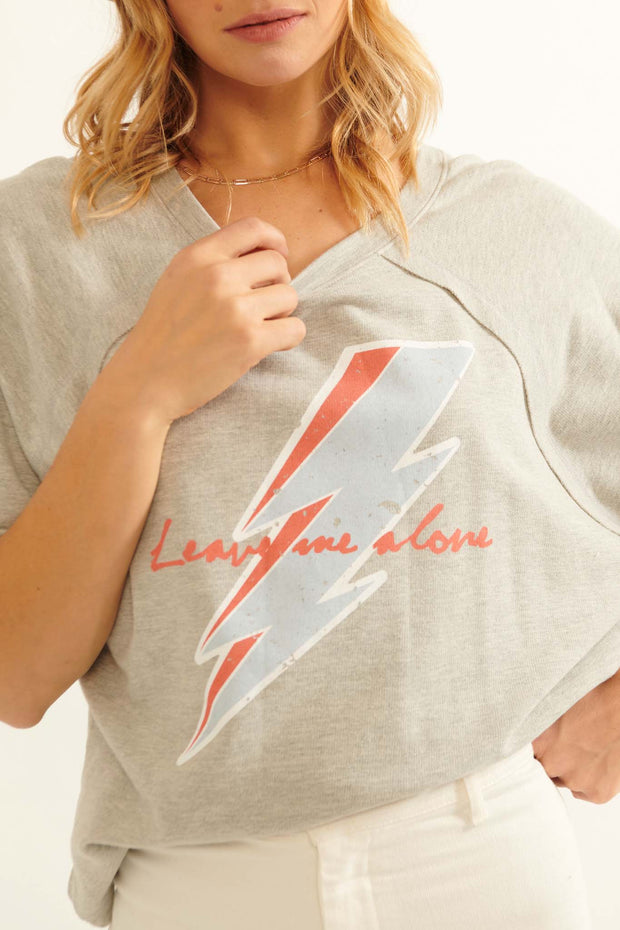 Leave Me Alone Three-Quarter Sleeve Graphic Sweatshirt - ShopPromesa