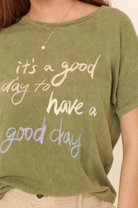 Good Day Vintage-Wash Graphic Tee - ShopPromesa