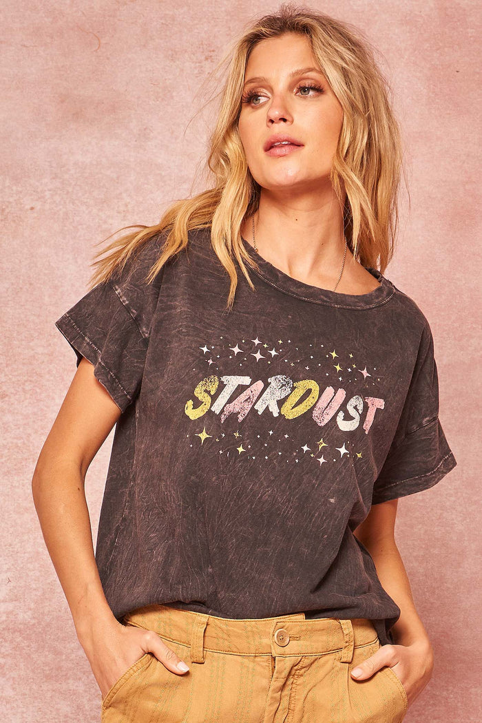 Stardust Stone-Washed Vintage Graphic Tee - ShopPromesa