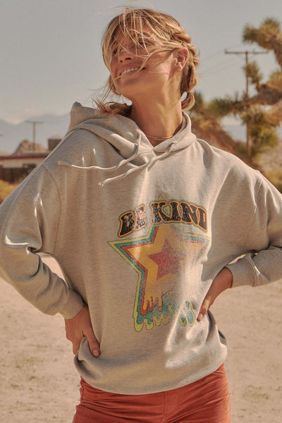 Be Kind Garment-Dyed Vintage Graphic Hoodie - ShopPromesa