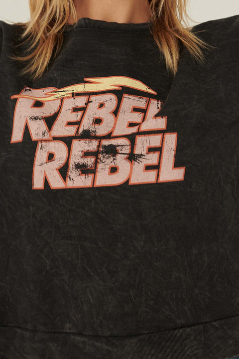 Rebel Rebel Vintage-Wash Graphic Sweatshirt - ShopPromesa