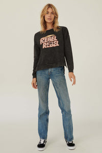 Rebel Rebel Vintage-Wash Graphic Sweatshirt - ShopPromesa