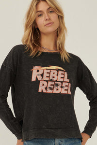 Rebel Rebel Vintage-Wash Graphic Sweatshirt - ShopPromesa