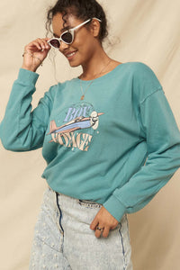 Bon Voyage Garment-Dyed Graphic Sweatshirt - ShopPromesa