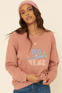 Bon Voyage Garment-Dyed Graphic Sweatshirt - ShopPromesa