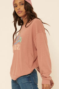 Bon Voyage Garment-Dyed Graphic Sweatshirt - ShopPromesa