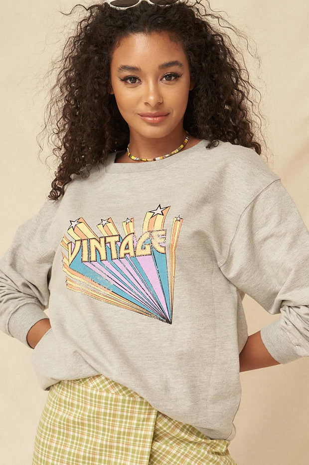 Vintage Stars French Terry Graphic Sweatshirt - ShopPromesa