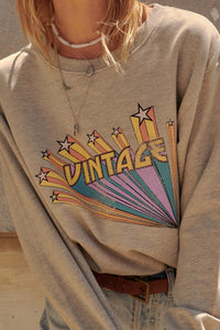 Vintage Stars French Terry Graphic Sweatshirt - ShopPromesa