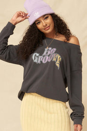 Be Groovy Garment-Dyed Graphic Sweatshirt - ShopPromesa