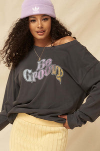 Be Groovy Garment-Dyed Graphic Sweatshirt - ShopPromesa