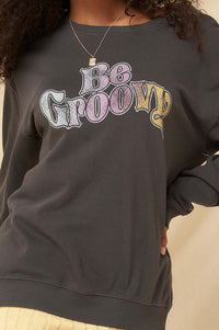 Be Groovy Garment-Dyed Graphic Sweatshirt - ShopPromesa