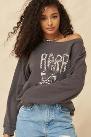 RARR Leopard Garment-Dyed Graphic Sweatshirt - ShopPromesa