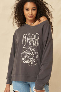 RARR Leopard Garment-Dyed Graphic Sweatshirt - ShopPromesa