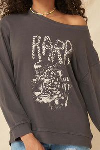 RARR Leopard Garment-Dyed Graphic Sweatshirt - ShopPromesa