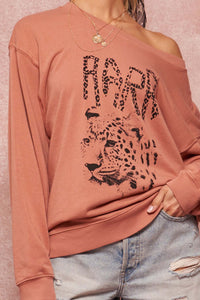 RARR Leopard Garment-Dyed Graphic Sweatshirt - ShopPromesa