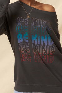 Be Kind Garment-Dyed Graphic Sweatshirt - ShopPromesa