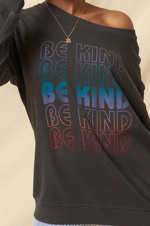 Be Kind Garment-Dyed Graphic Sweatshirt - ShopPromesa