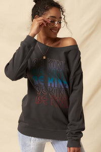 Be Kind Garment-Dyed Graphic Sweatshirt - ShopPromesa