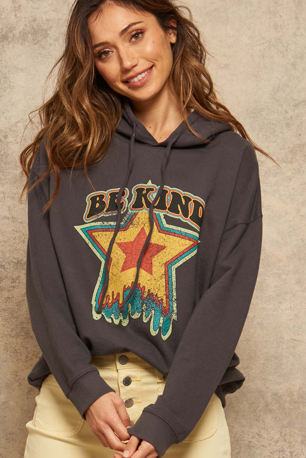 Be Kind Garment-Dyed Graphic Hoodie - ShopPromesa