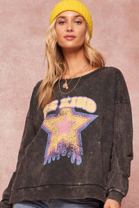 Be Kind Vintage-Washed Graphic Sweatshirt - ShopPromesa