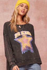 Be Kind Vintage-Washed Graphic Sweatshirt - ShopPromesa