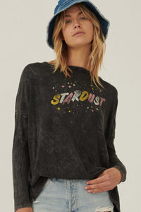 Stardust Vintage-Washed Long-Sleeve Graphic Tee - ShopPromesa