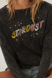 Stardust Vintage-Washed Long-Sleeve Graphic Tee - ShopPromesa