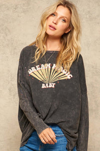 Dream Magic Vintage Washed Long-Sleeve Graphic Tee - ShopPromesa